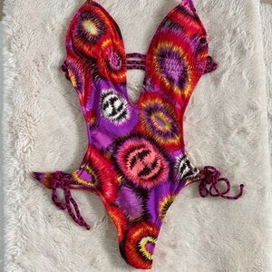 Vibrant Multicolor Swimsuit Cut-Out